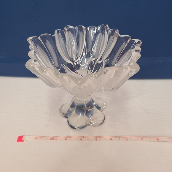 Vintage Mikasa Frosted Glass Crystal Satin Tulip Footed Bowl Dish Rare - Picture 12 of 16